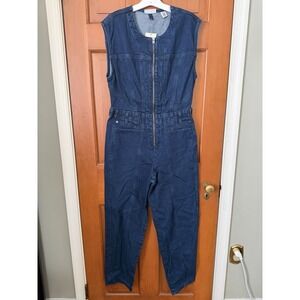 Women's Universal Thread Tailored Denim Zip-Up Jumpsuit Dark Wash Size 6 NWT